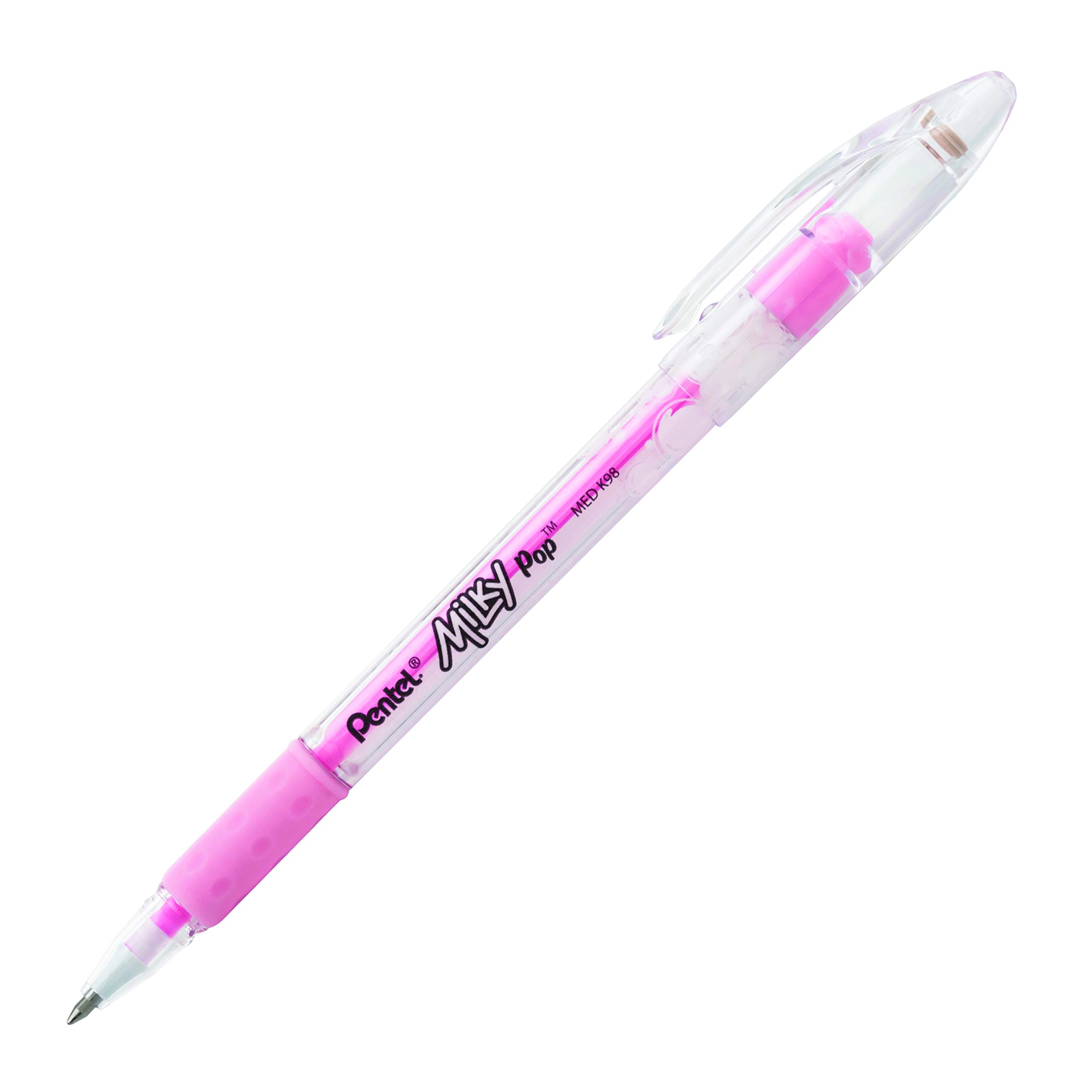 Pentel Milky Pop Pastel Gel Pen Set - 0.8mm Medium Point, 12 Pink Ink Pens (K98-LP) for Journaling, Note Taking & Creative Writing