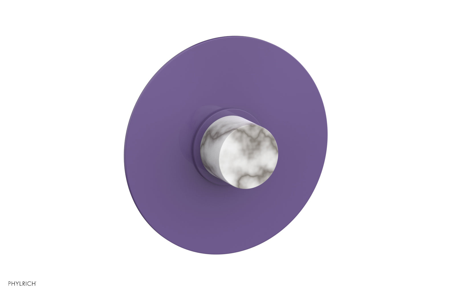 BASIC II 3/4 Shower Trim Plate with White Marble Handle - Polished Chrome Finish for Bathroom & Shower Faucet Installation - Perfect for Modern Home Renovation and Luxury Bathroom Upgrades
