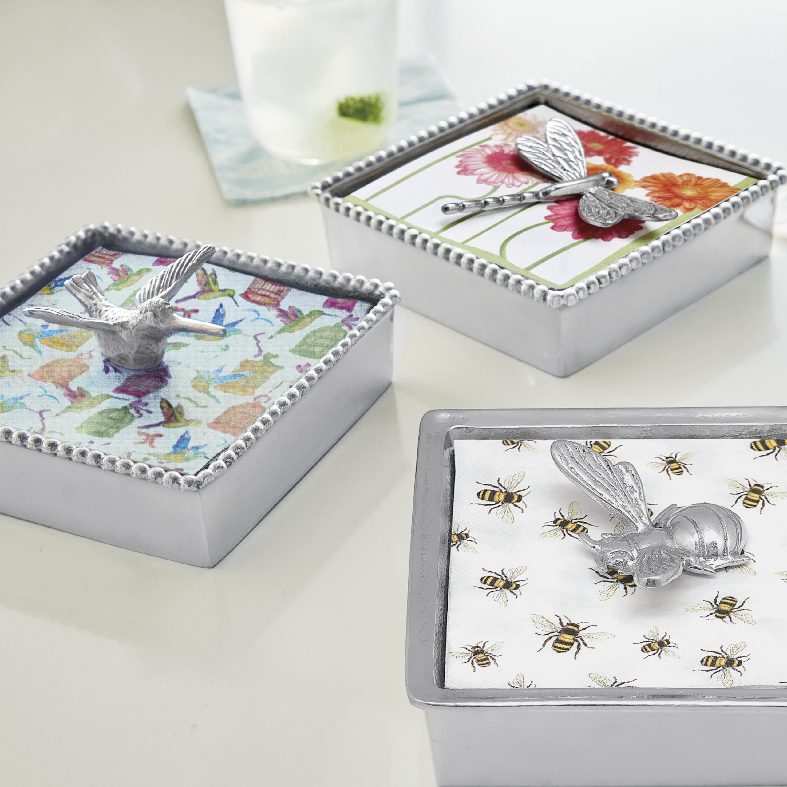 MARIPOSA Dragonfly Napkin Weight - Silver Brillante Recycled SANDCAST Aluminum | Handmade in Mexico | Elegant Table Setting Gift for Weddings, Parties & Outdoor Dining