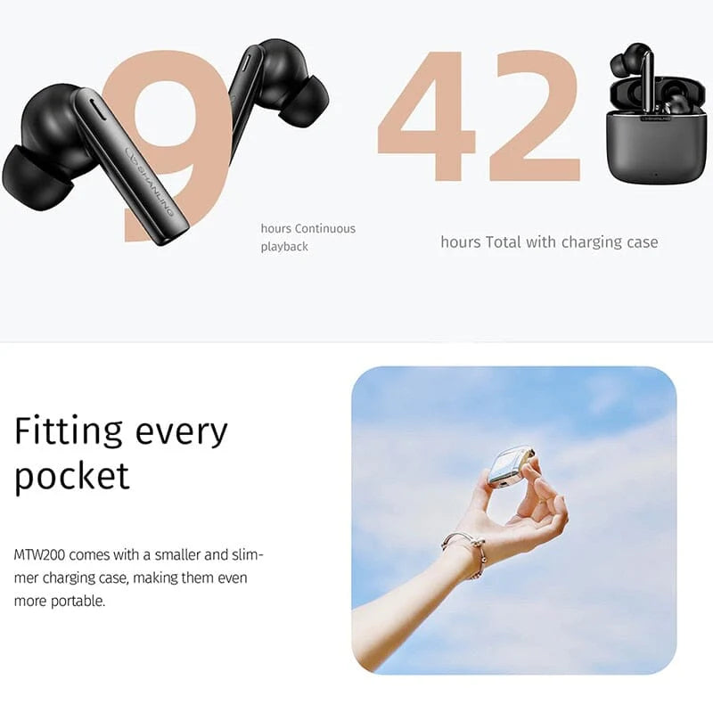 Shanling MTW200 Plus Wireless In-Ear Monitors with High-Resolution Audio, Bluetooth 5.2, 10mm Dynamic Driver - Grey | Perfect for Commuting, Workouts & Travel