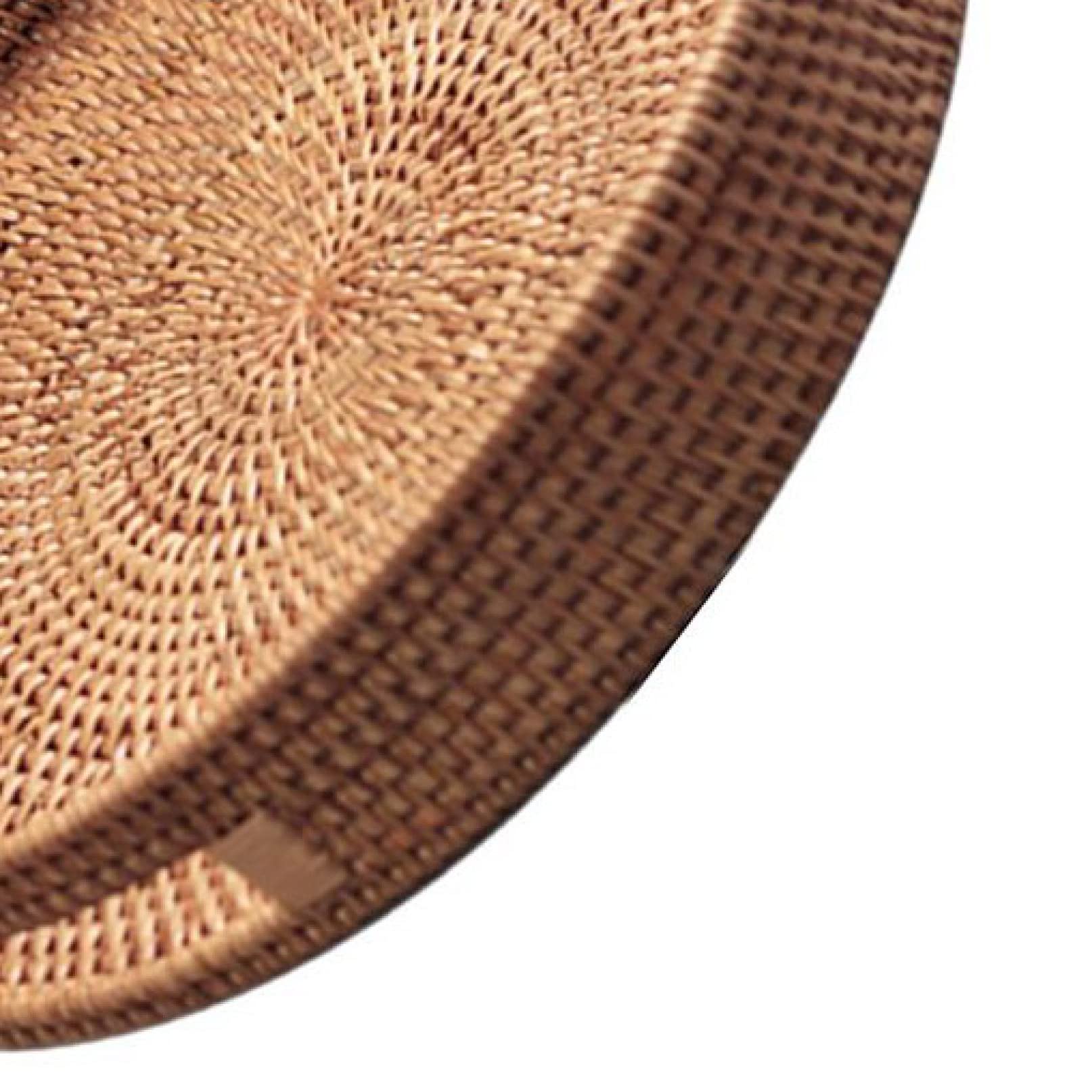 Handmade Woven Rattan Fruit Basket with Handle - Multipurpose Storage Tray for Afternoon Tea, Picnics, Kitchen Organization & Home Decor