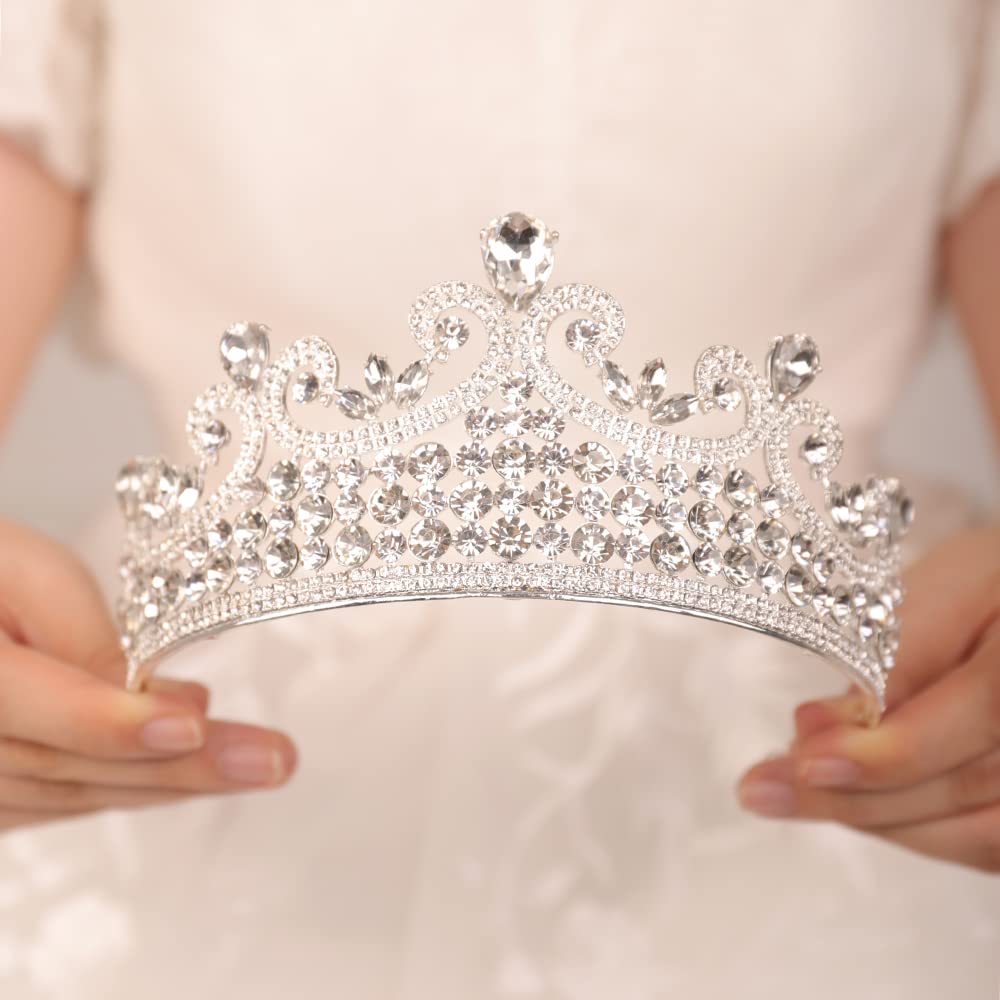 JWICOS Elegant Crystal Rhinestone Tiara Crown for Women | Wedding, Bride, Pageant, Birthday, Prom Accessory | Perfect for Bridal Showers, Quinceañeras & Special Occasions