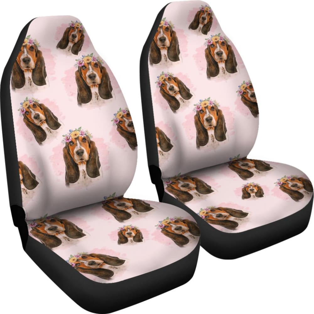 Basset Hound Dog Print Car Seat Covers - Waterproof & Non-Slip Pet Seat Protector for Cars, SUVs & Trucks - Perfect for Pet Lovers & Dog Owners