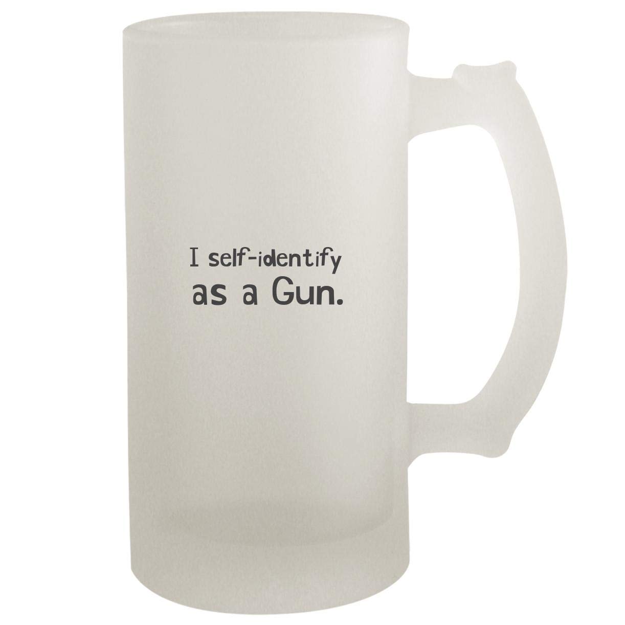16oz Frosted Glass Beer Stein with Gun Design - Perfect for Home Bars, Man Caves & Hunting Themed Parties