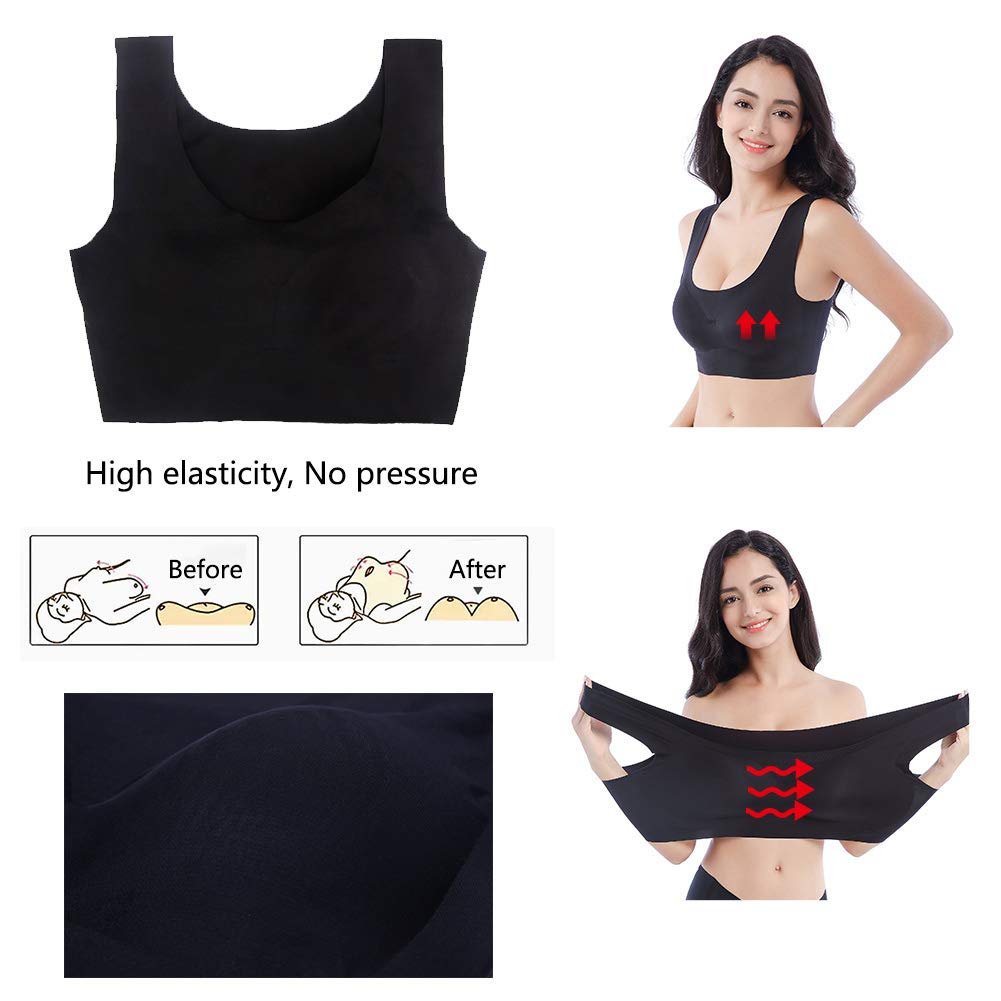 FEOYA Women's Plus Size Wireless Sleep Bra - Stretch Comfort Bralette for Sports & Lounge - Perfect for Yoga, Sleeping & Relaxation