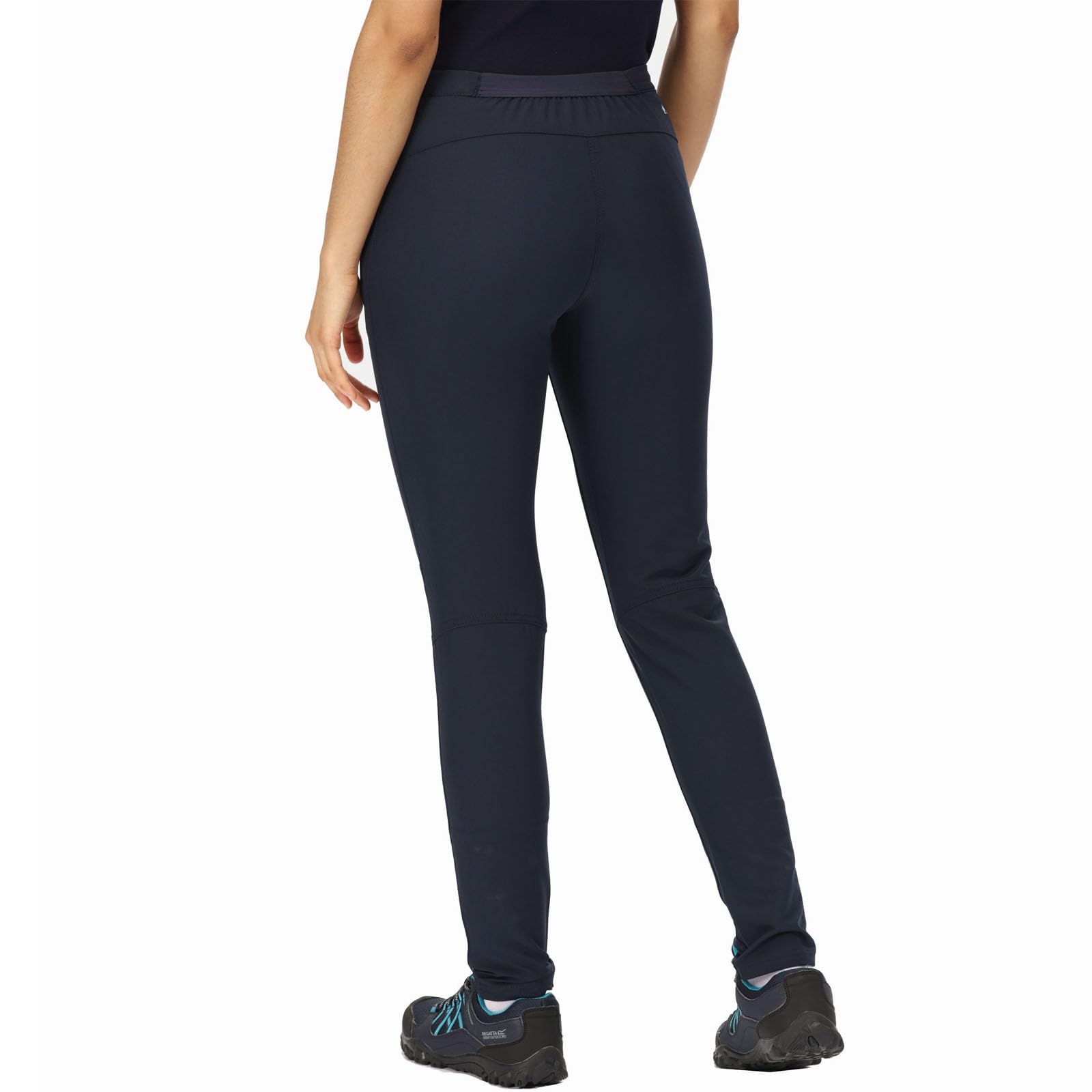 Women's Stretch Trousers - Navy Blue Comfort Fit Pants with Short Leg (Size 8) | Perfect for Office Wear, Casual Outfits & Travel