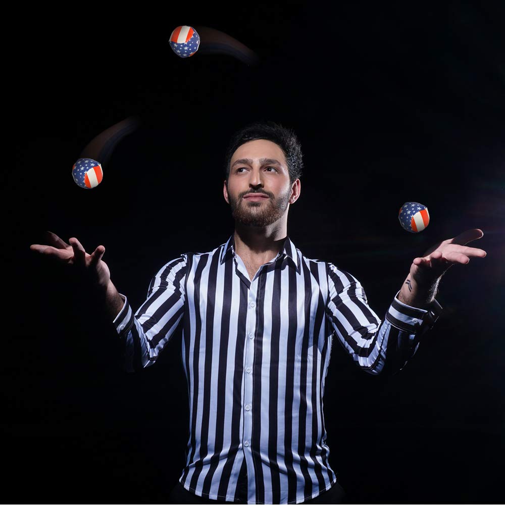 ArtCreativity Patriotic Juggling Balls Set - 3 Soft American Flag Themed Balls for Kids & Adults Beginners - Red White & Blue 4th of July Party Supplies - Perfect for Independence Day Celebrations, Outdoor Games & Circus Skill Practice