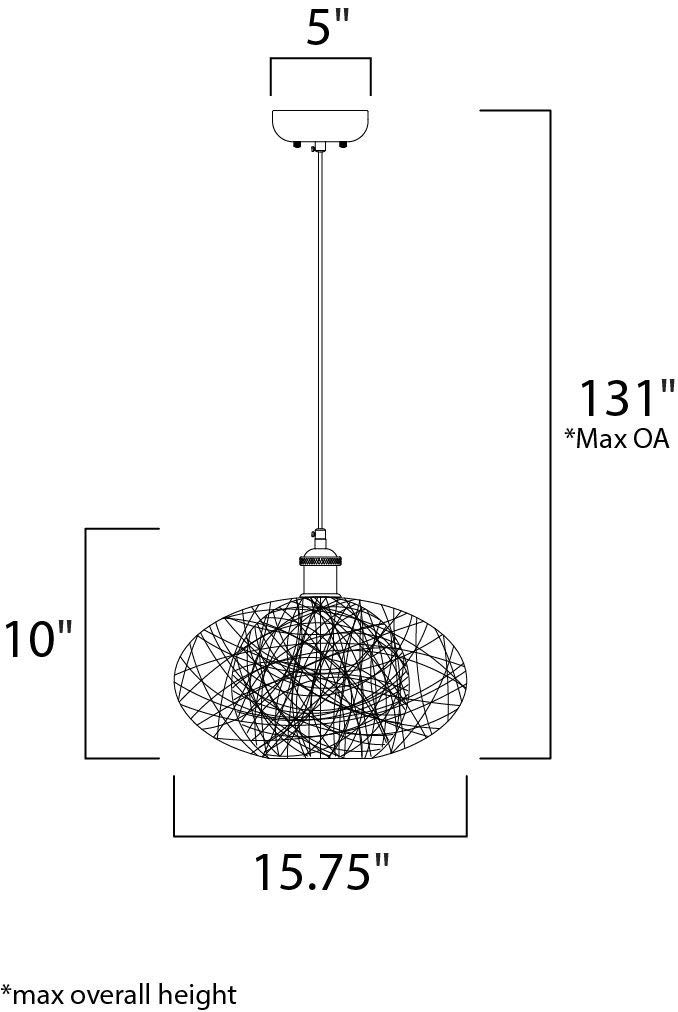 Maxim Bali-One Light Pendant Lamp - 15.75