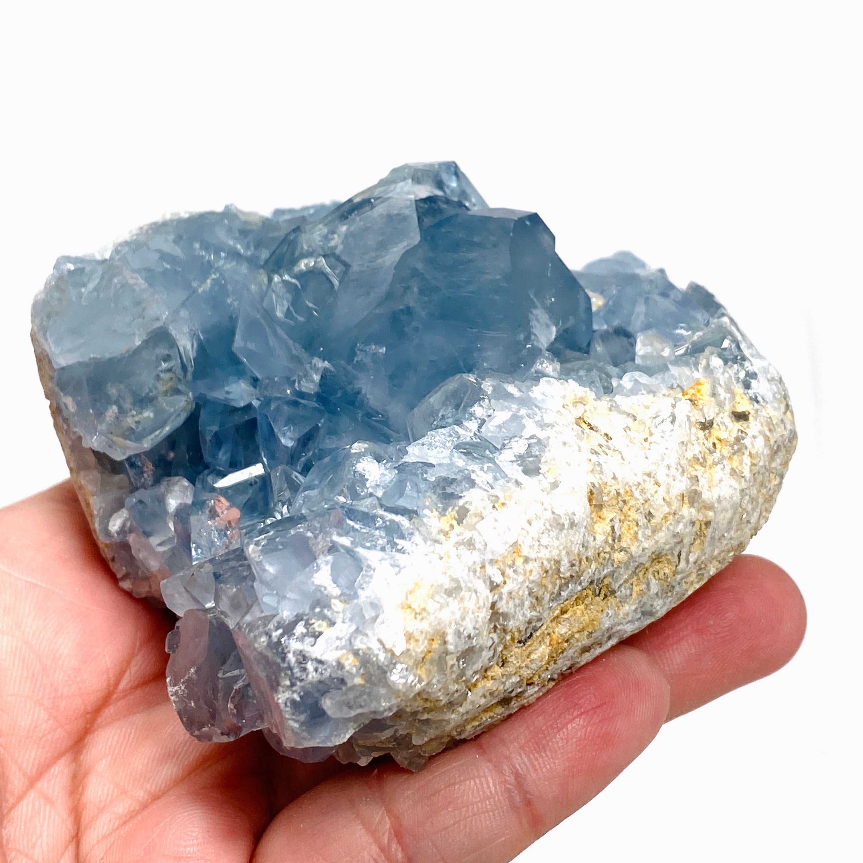 Natural Celestite Crystal Cluster from Madagascar - Healing Stone for Meditation, Energy Cleansing & Home Decor (CR3719) - Perfect for Yoga Spaces, Reiki Healing & Spiritual Gifts