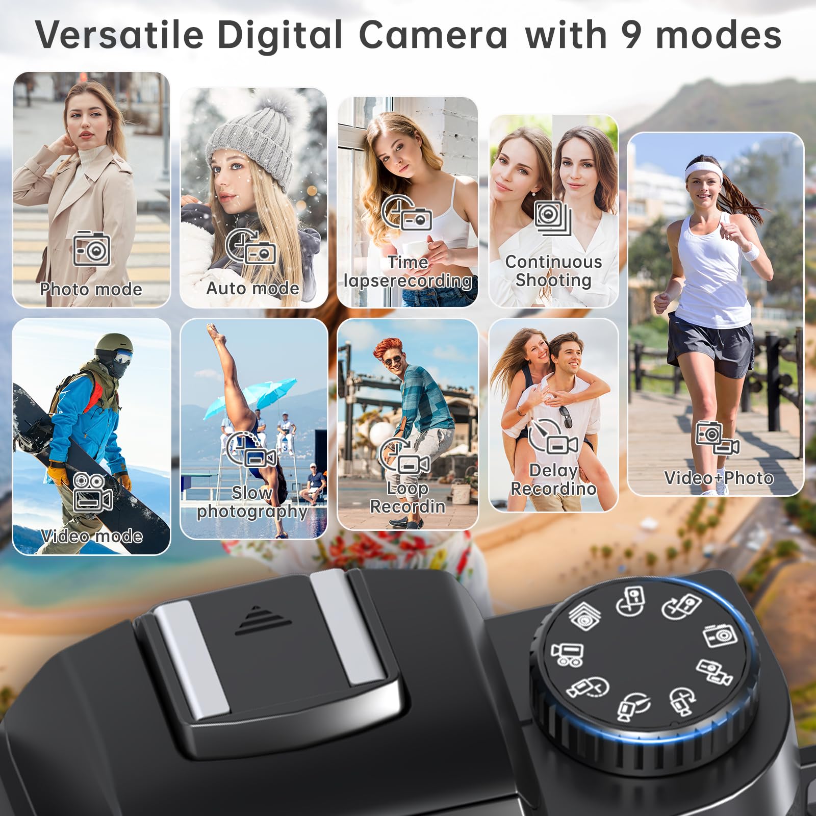 8K Digital Camera for Photography & Vlogging - 16X Zoom WiFi Touchscreen Camera with Autofocus, 3000mAh Battery, Dual Lens, 32GB TF Card - Perfect for YouTube Content Creation, Travel Vlogging & Professional Photography (Black)