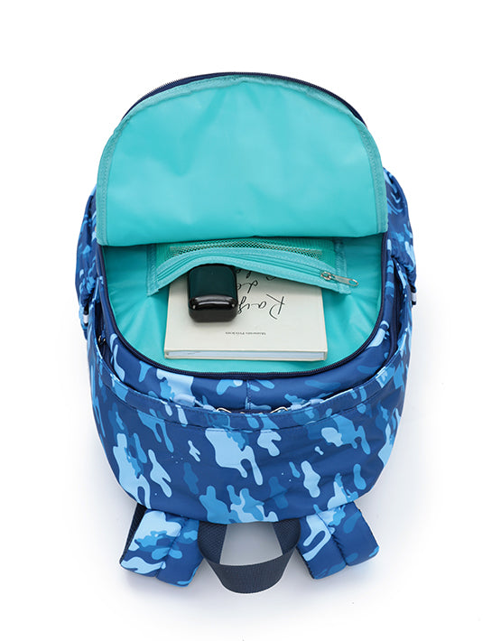 Tosca TCA948 Camo Kids Backpack Navy - Durable School Backpack for Boys & Girls, Waterproof & Lightweight for Outdoor Activities, Hiking, and Travel