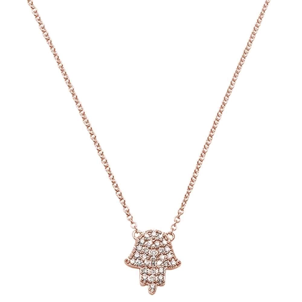 14K Gold/White Gold/Rose Gold 0.11cttw Diamond Hamsa Hand Chai Pendant Necklace - 14/16/18 Inch Chain - Spiritual Jewelry for Protection & Blessings (Ideal for Gifts, Meditation & Everyday Wear)