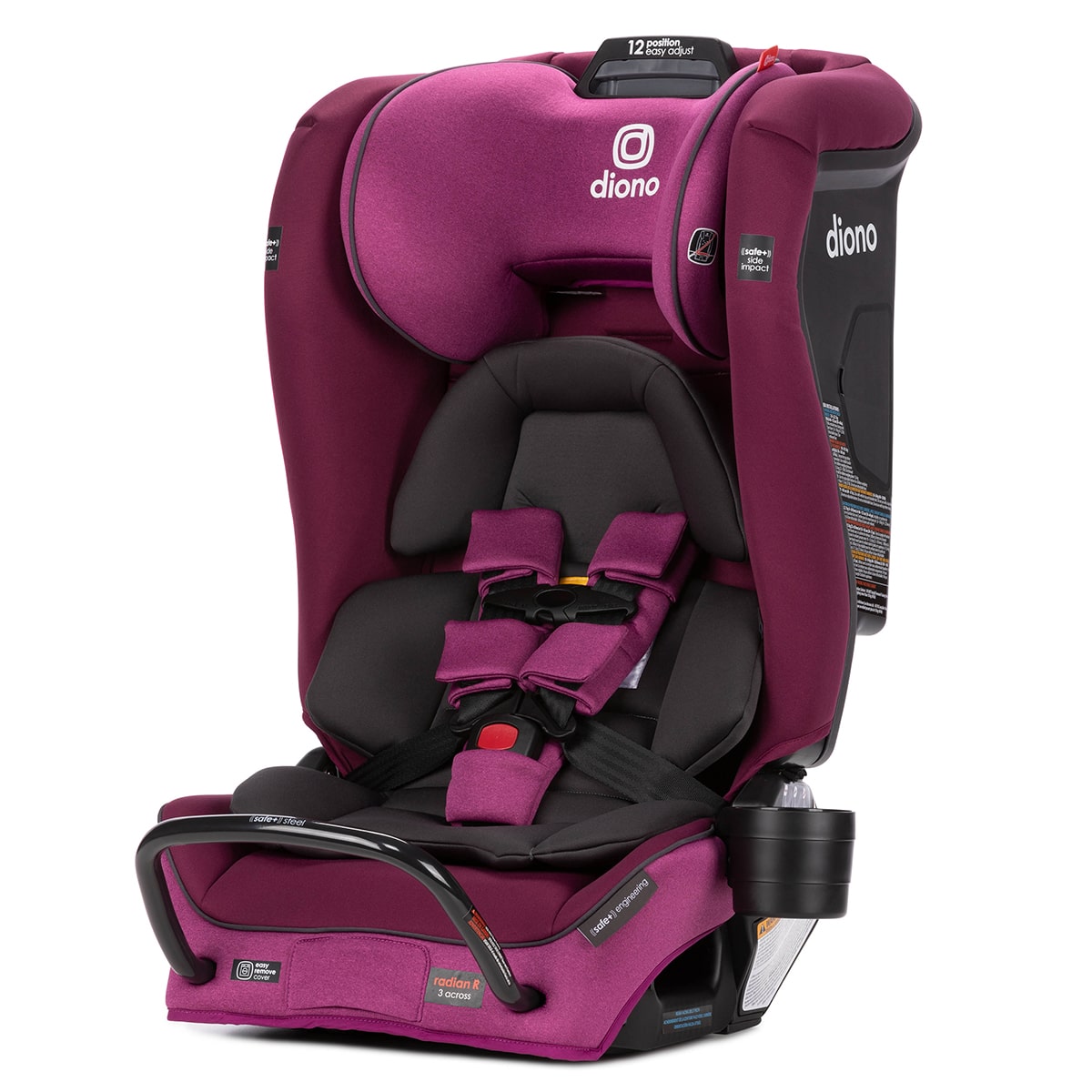 Diono Radian 3RXT SafePlus Convertible Car Seat - 3-in-1 Rear Facing, Forward Facing & Booster Seat for Kids 5-120 lbs | Premium Safety for Infants to Toddlers | Perfect for Family Travel & Daily Commute
