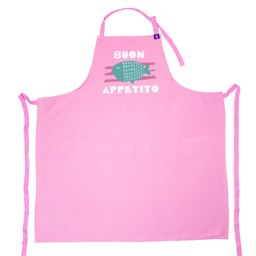 Stylish Pink Apron for Cooking & Baking - Buon Appetito - Perfect for Home Chefs, BBQ Parties & Italian Cuisine Lovers