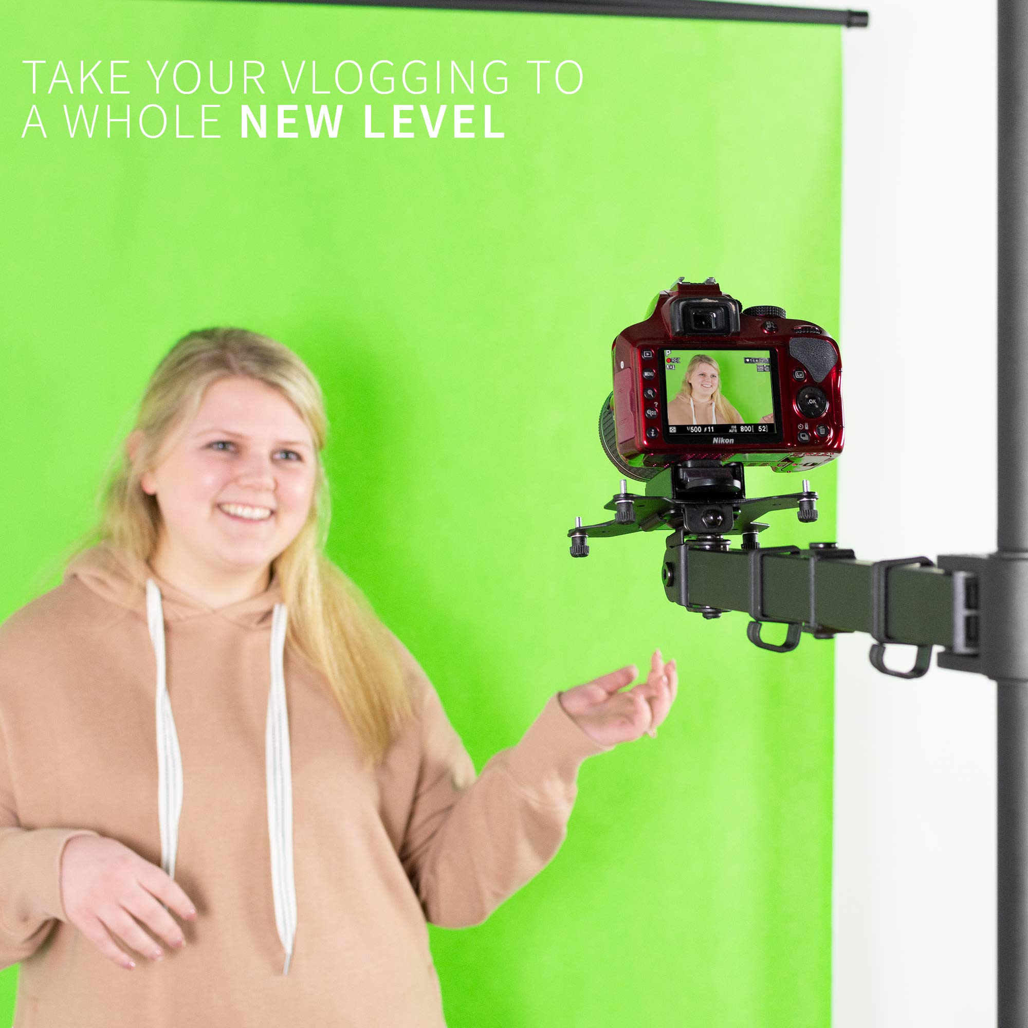 Universal VESA Adapter Bracket Kit for Cameras - 1/4 Inch Mount for Monitor Stand & Tripod - Black MOUNT-V00CAM - Perfect for Overhead Portrait, Landscape Photography & Video Shooting