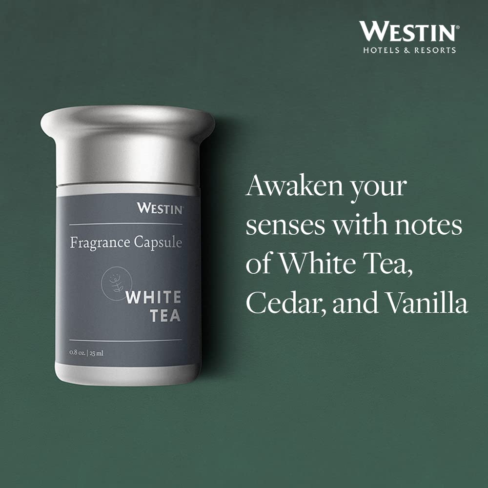Westin White Tea Room Diffuser & Scent Capsule - Luxury Hotel Fragrance Oil Diffuser with Signature White Tea Aroma - Perfect for Home, Spa, Office & Relaxation Spaces