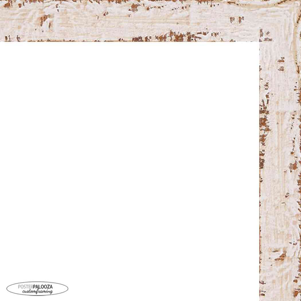 19x14 Shabby Chic Farmhouse White Wood Picture Frame - UV Acrylic, Foam Board Backing & Hanging Hardware - 14x19 Wall Decor for Living Room, Bedroom & Office