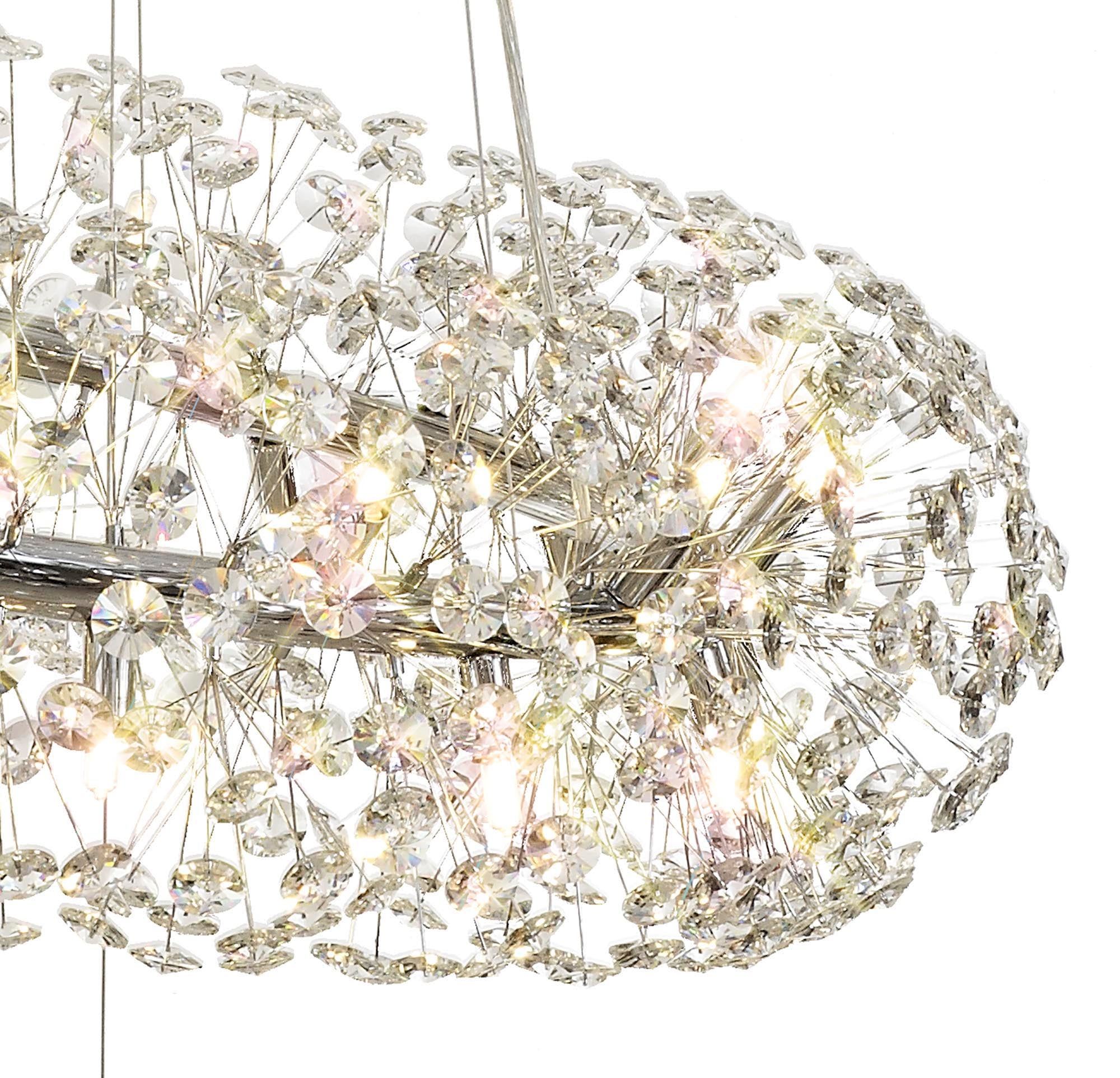 Bellagio 74-Light G9 Tier Pendant Chandelier in French Gold/Crystal & Polished Chrome/Crystal - 37.6kg - Elegant Lighting for Dining Room, Foyer, or Luxury Home Decor