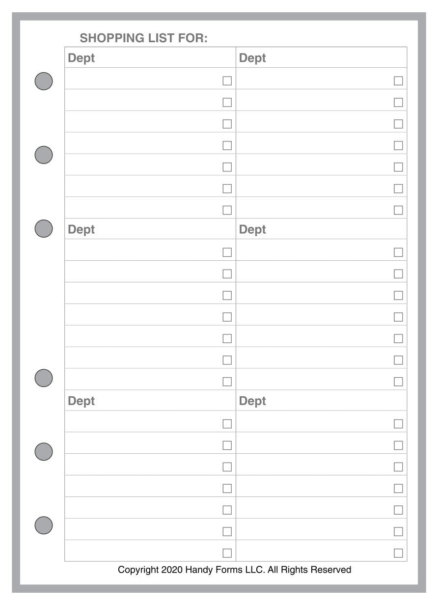 A6 Menu Planner for 6-Ring Binders - 4.13