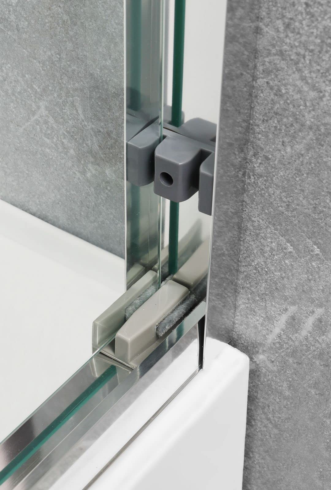 56-60 Inch Adjustable Semi-Frameless Sliding Shower Door - 72 Inch Height - Thick Clear Tempered Safety Glass with 304 Stainless Steel Chrome Hardware - Perfect for Modern Bathroom Renovations & Spa-Like Shower Experience