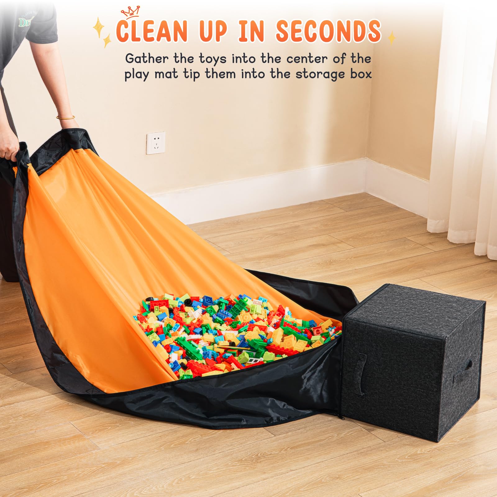 Collapsible Toy Storage Organizer & Play Mat - 13