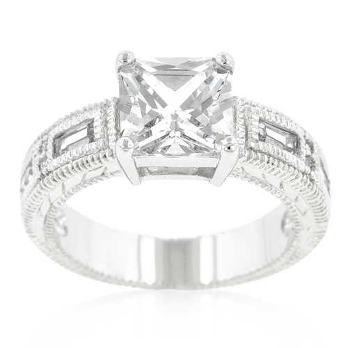 Elegant Clear Cubic Zirconia 5 Stone Ring for Women - Perfect for Engagement, Wedding & Anniversary Gifts | Durable & Sparkling Jewelry