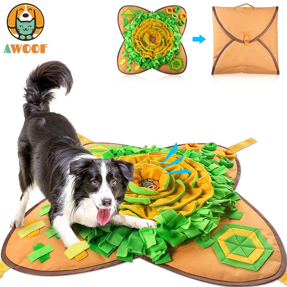 Interactive Snuffle Mat for Dogs - 28''x28'' Pet Feeding Puzzle Toy to Encourage Natural Foraging Skills | Slow Feeder & Mental Stimulation for Puppies & Adult Dogs | Perfect for Mealtime Enrichment & Indoor Play