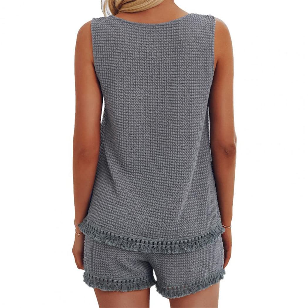 Women's Summer 2-Piece Outfit Set - Breathable Mesh Design Lightweight Tops for Travel & Vacation | Casual Beachwear & Outdoor Activities