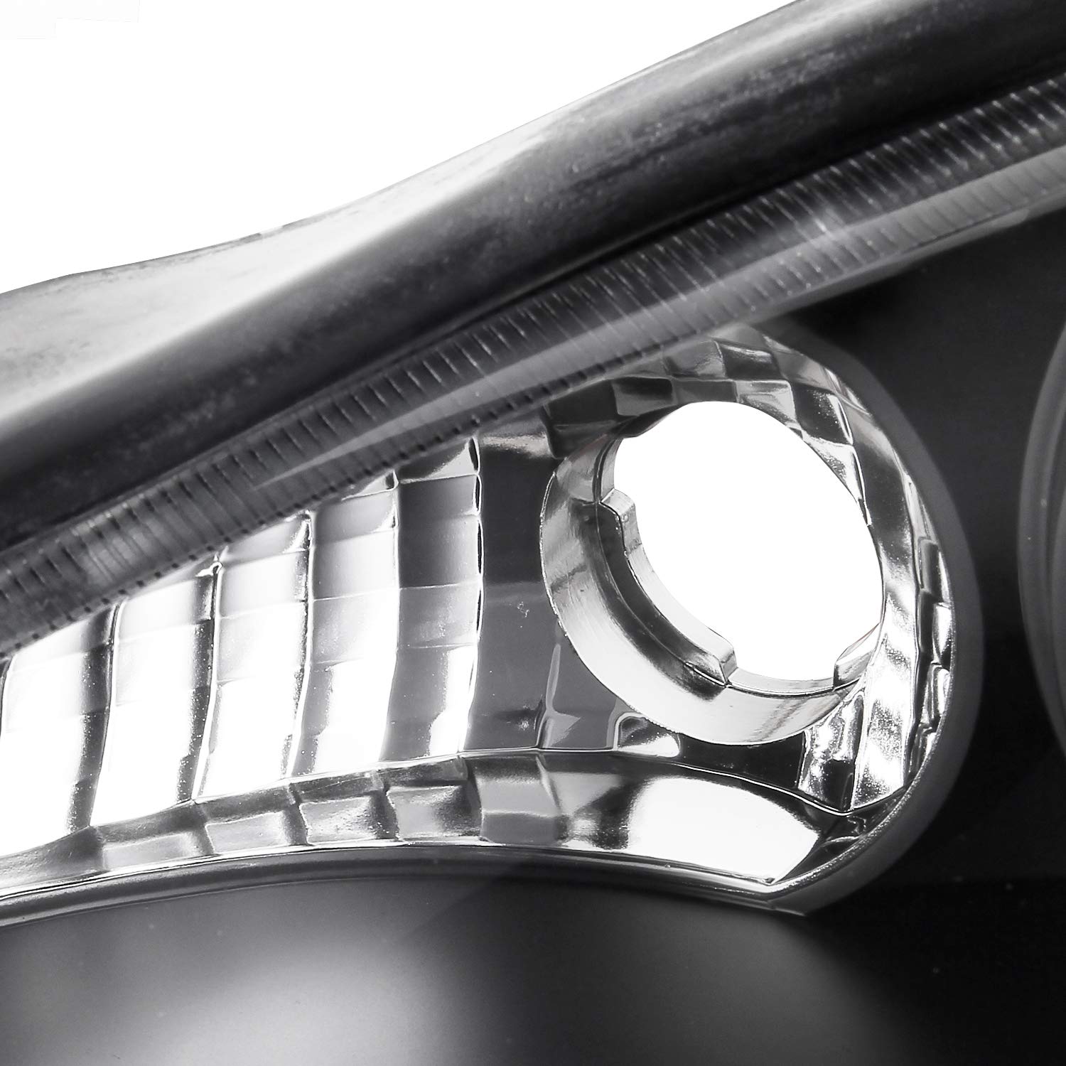 AKKON Black Bezel Dual Halo Ring Projector Headlights for Pontiac Grand AM - Replacement Front Lamps (Left/Right) - Upgrade for Night Driving & Enhanced Style