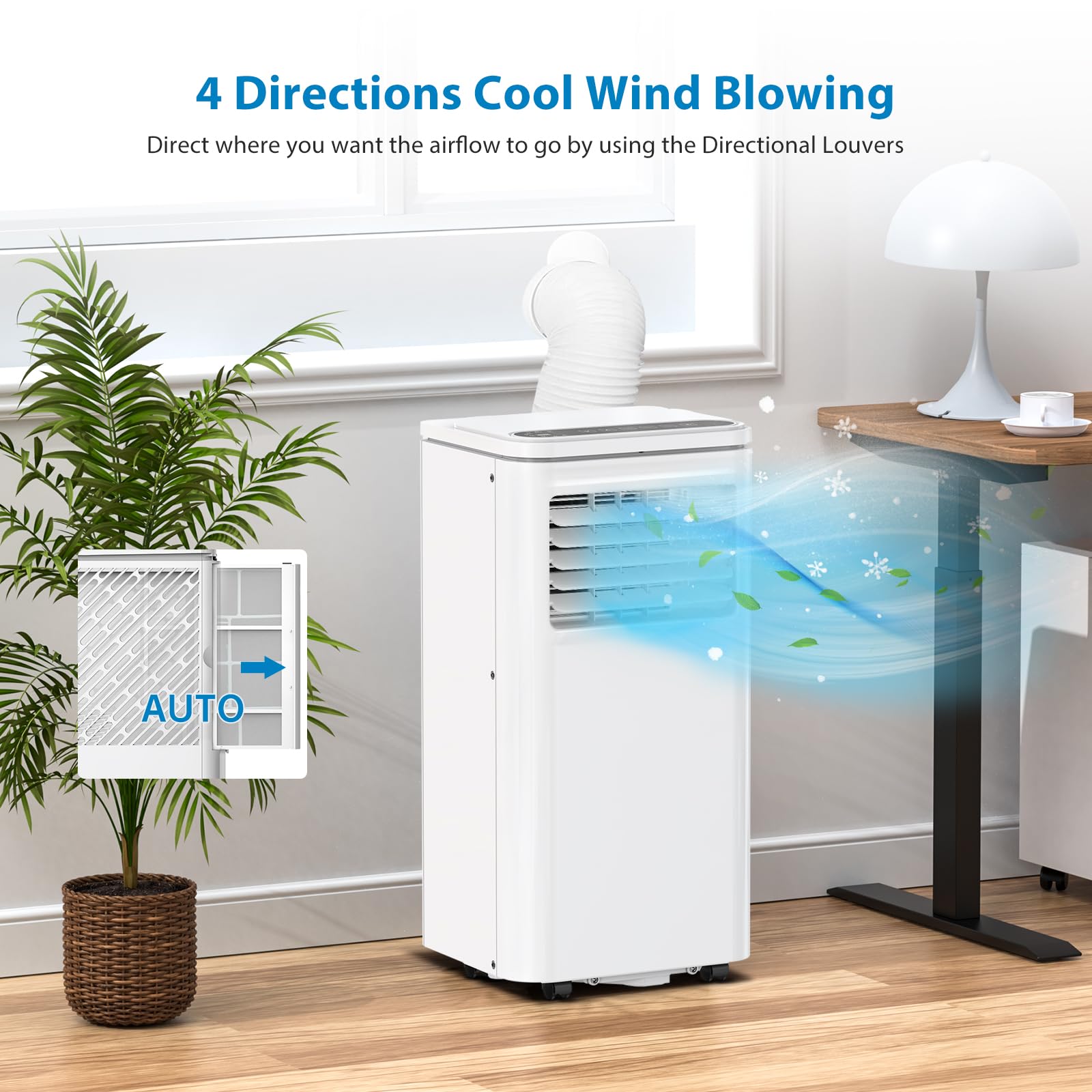 Portable Air Conditioner - 8000 BTU Cooling Power, Energy Efficient, Quiet AC Unit for Home & Office - Perfect for Bedrooms, Living Rooms & Small Spaces
