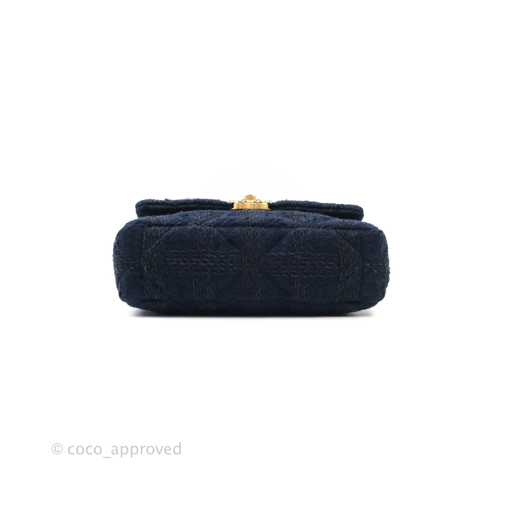 Chanel 19 Small Tweed Navy Mixed Hardware Handbag - Luxury Designer Crossbody Bag for Women | Perfect for Work, Travel & Evening Events
