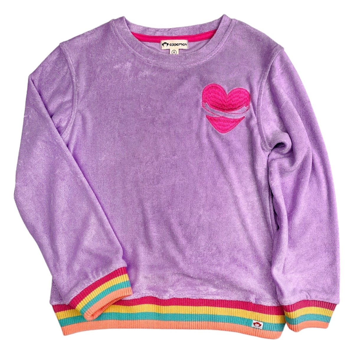 Ruby Heart Terry Sweatshirt for Women - Soft & Cozy Pullover Hoodie - Perfect for Casual Wear, Lounge & Gym
