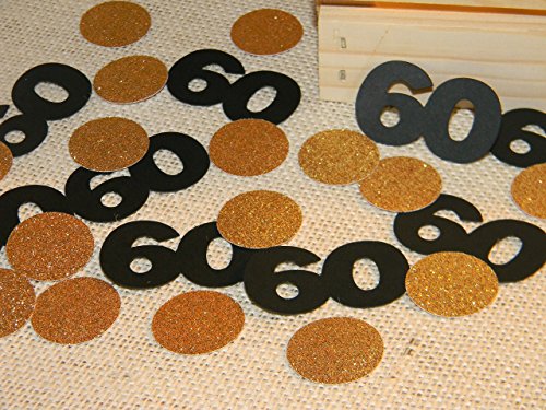 100 Mixed Black & Gold 60th Birthday Party Decorations - 60 Number Confetti Balloons, Banners & Party Supplies for Milestone Celebrations, Retirement Parties & Anniversary Events