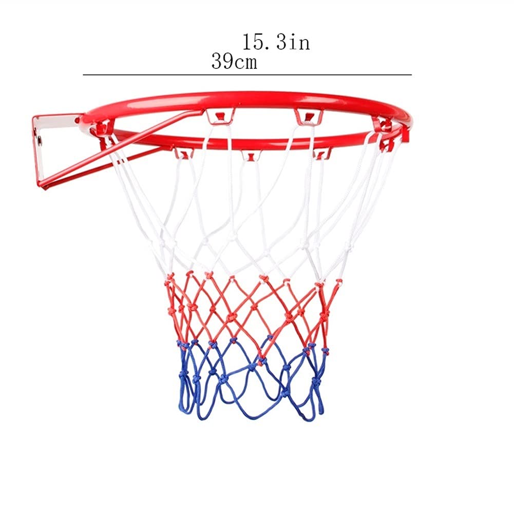 Kids Basketball Hoop - 15 Inch Wall Mounted Basketball Goal for Indoor & Outdoor Play - Adjustable Height Basketball Rim with Backboard - Perfect for Driveway, Backyard & Playroom Fun