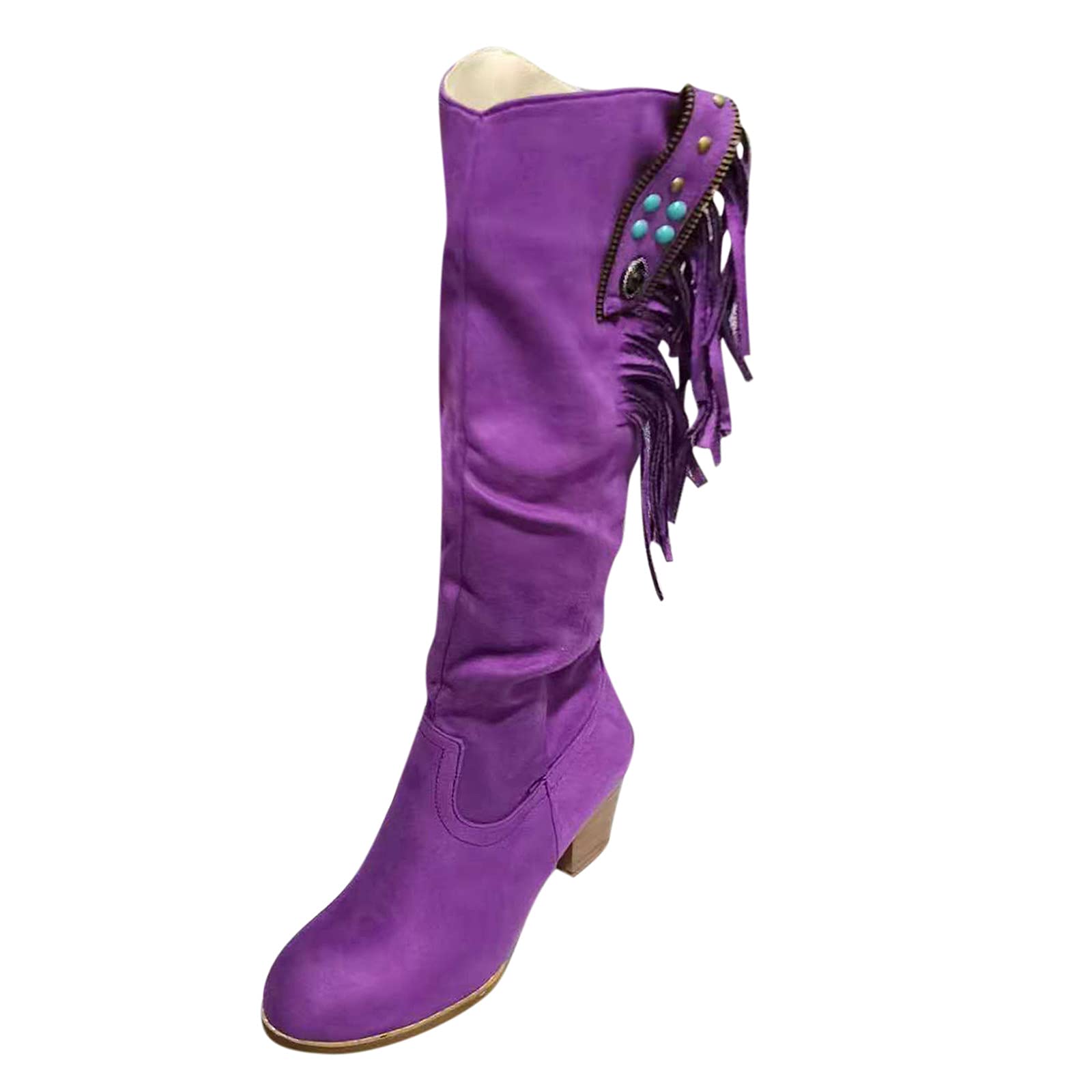 Women's Retro Western Cowgirl Ankle Boots - Pull On Wide Calf Design with Embroidered Chunky Block Heel | Perfect for Country Dancing, Rodeos & Fall Fashion Outfits