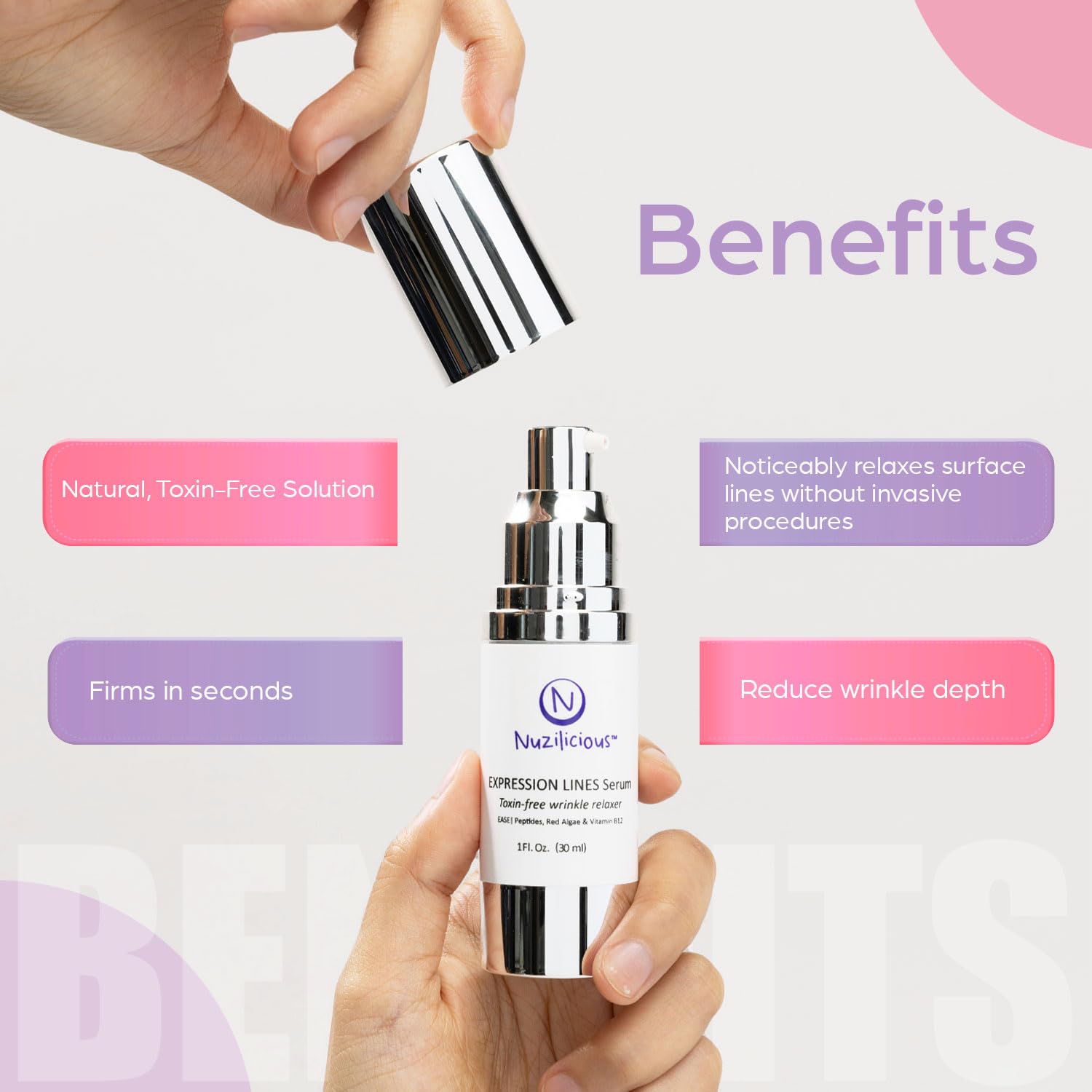 Professional Grade Anti-Wrinkle Serum for Face - Toxin-Free, Vegan & Cruelty-Free Wrinkle Relaxer with Octapeptide & Antioxidants to Reduce Fine Lines & Expression Wrinkles (1 oz) - Perfect for Daily Skincare Routine & Anti-Aging Treatment