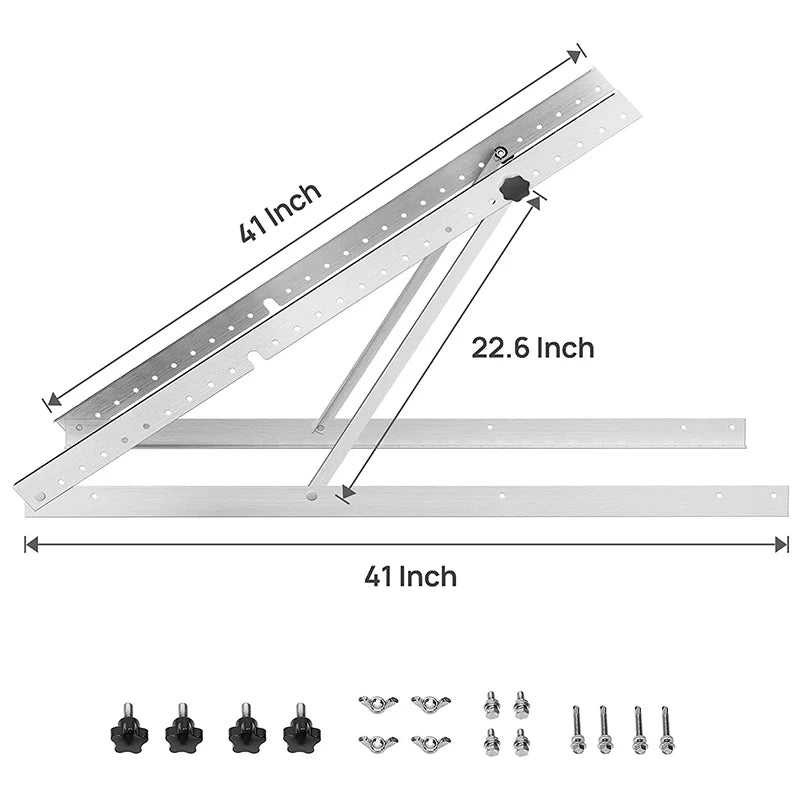 BougeRV 41 Inch Solar Panel Tilt Mount Brackets - Upgraded Heavy Duty Adjustable Rack for RV, Boat & Off-Grid Systems | Perfect for Camping, Marine & Home Solar Power Installation
