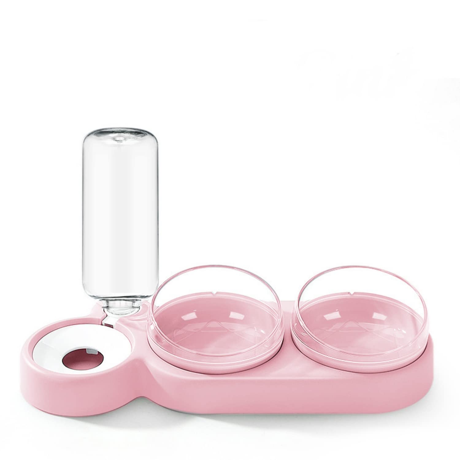 3-in-1 Automatic Pet Water & Food Bowl Set - Flocovers Rotatable Double Dog Cat Bowls with Detachable Water Bottle for Small Medium Pets | Perfect for Home, Travel & Outdoor Use