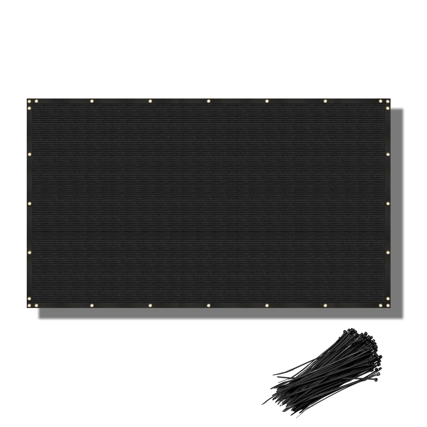 COARBOR 3' x 88' Heavy Duty Privacy Fence Screen Mesh with Brass Grommets - 150GSM Black Outdoor Shade Cloth for Backyard, Patio, Deck & Garden - Custom Sizes Available - UV Resistant & Weatherproof