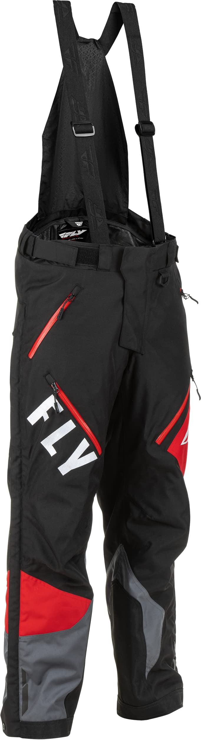 Fly Racing 2022 SNX Pro Snow Pants for Men - Waterproof Insulated Ski Pants (Black/Grey/Red, Tall Medium) - Perfect for Snowboarding, Skiing & Winter Sports