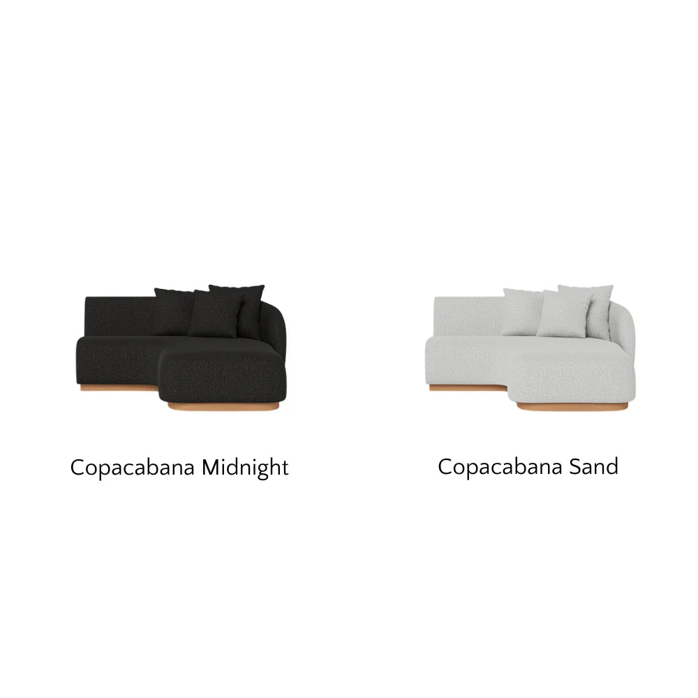 Como Outdoor Curved Chaise Lounge Right Sectional Sofa - Waterproof Wicker Patio Furniture for Poolside, Garden, and Backyard Relaxation
