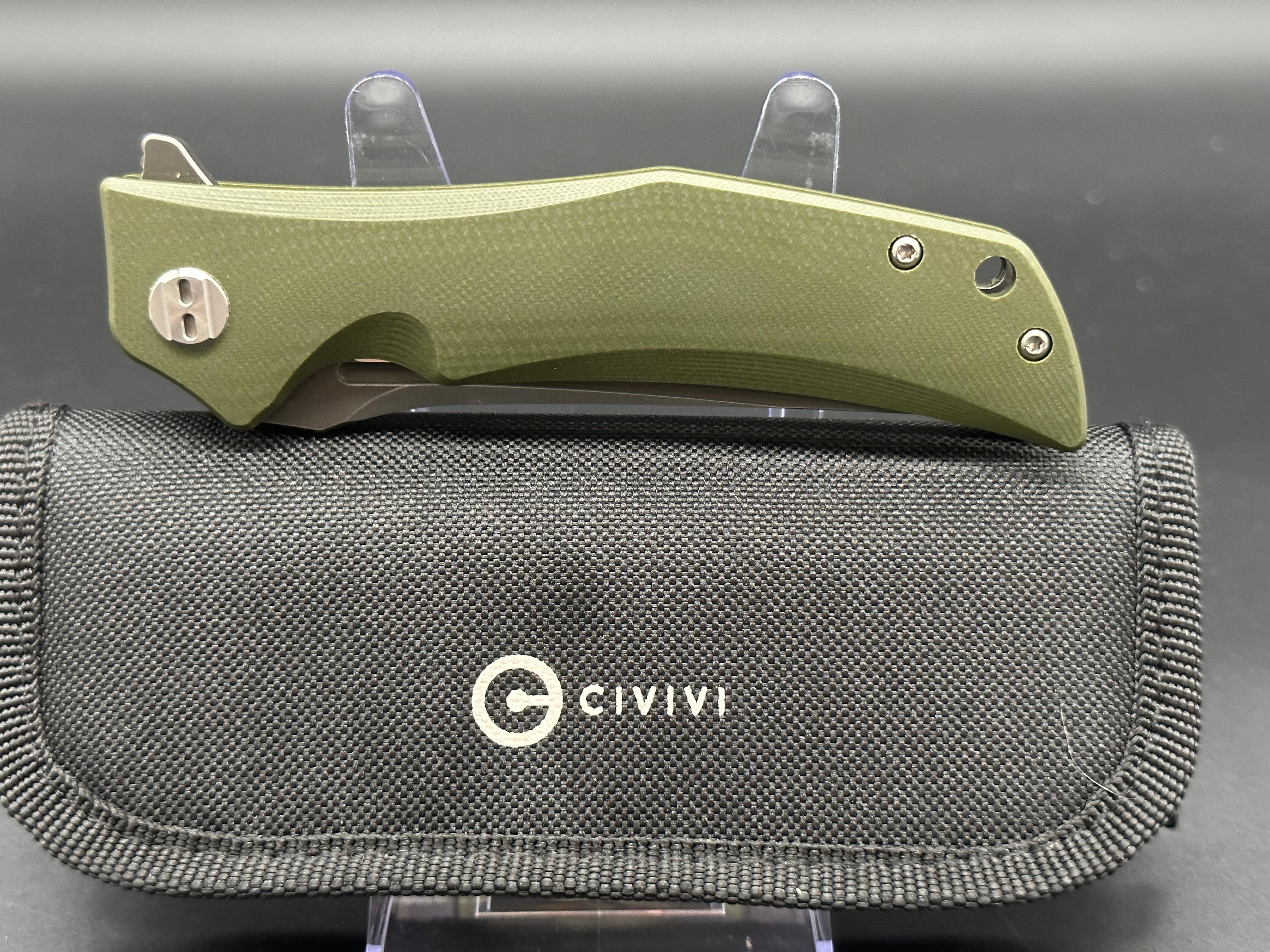Bestech Scimitar Folding Knife - Green G10 Handle with D2 Steel Blade - Perfect for Camping, Hiking & Outdoor Survival
