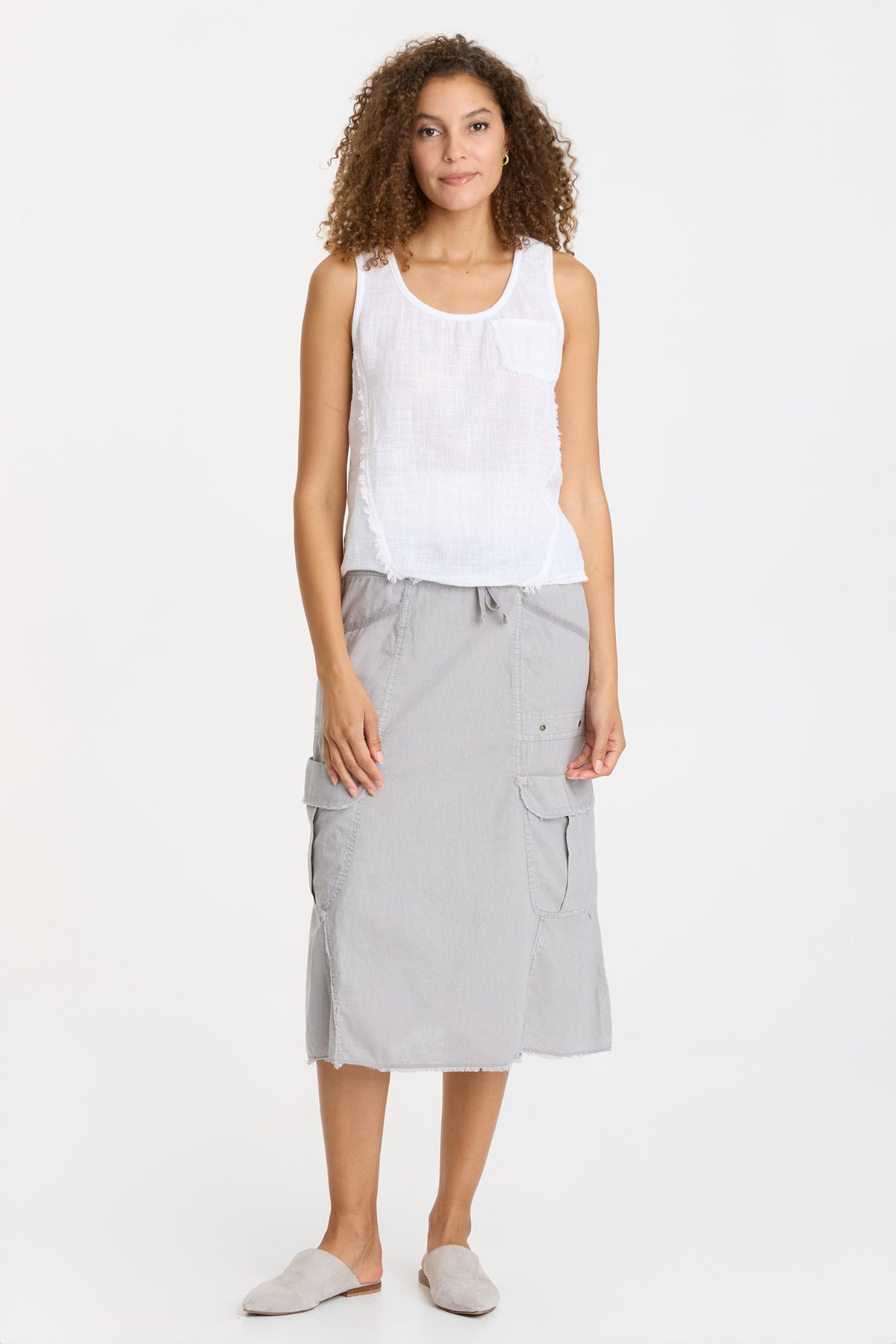 Stylish Linen Bellamy Skirt for Women - Breathable Summer Midi Skirt with Pockets | Perfect for Beach, Vacation & Casual Outfits