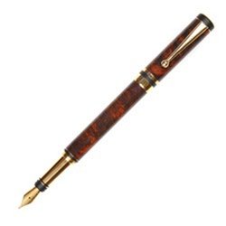 Premium Lanier Elite Fountain Pen with 24K Gold Trim & Purple Maple Burl Wood - Luxury Writing Instrument for Business Gifts, Collectors & Calligraphy Enthusiasts - Perfect for Office Use, Special Occasions & Signature Moments