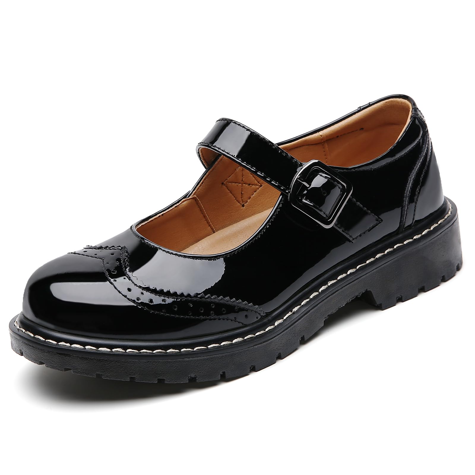 Women's Mary Jane Shoes - Comfortable Leather Flats with Round Toe & Non-Slip Sole | Oxford Style Dressy Casual Shoes for Work, School & Everyday Wear | Perfect for Office, Classroom & Social Occasions