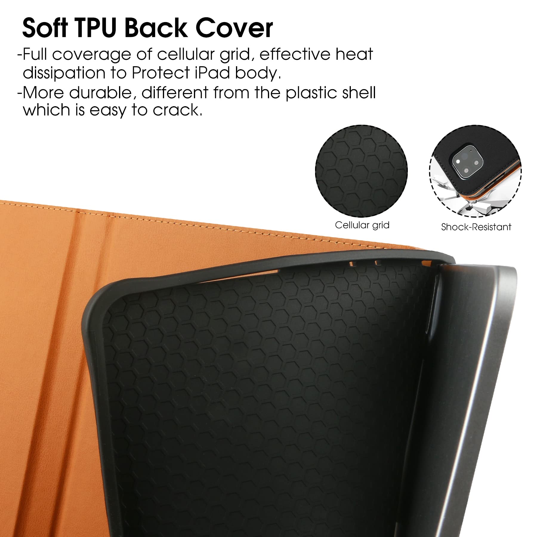 Premium iPad Pro 12.9 Case (6th/5th/4th/3rd Gen 2022-2018) with Pencil Holder - Slim Folio Stand Cover with Multiple Viewing Angles & Auto Sleep/Wake Function - Perfect for Work, Study & Travel - Available in Black & Brown