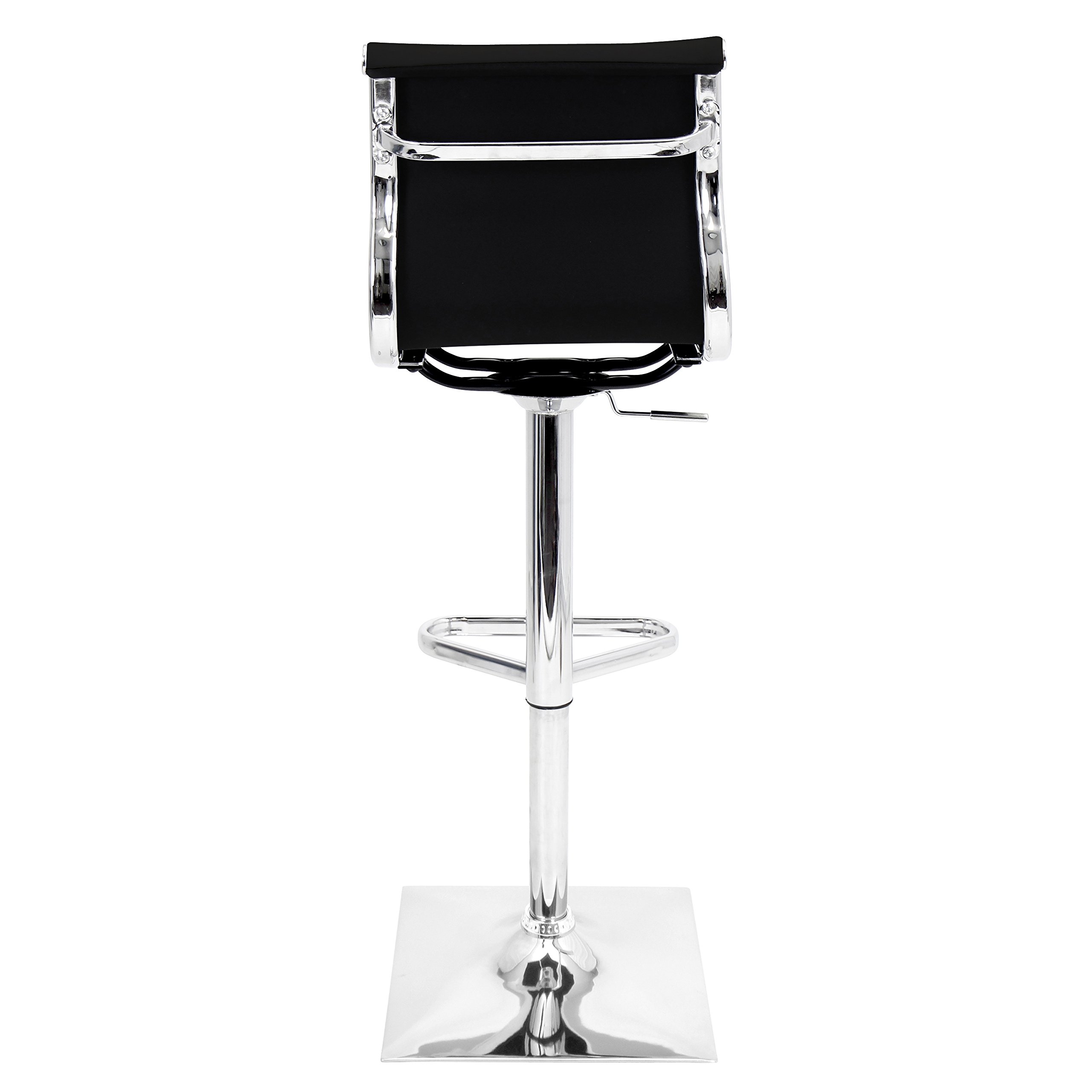 LumiSource Masters Adjustable Bar Stool - Chrome Swivel Bar Chair with Height Adjustment for Kitchen Island, Home Bar & Dining Counter - Modern & Comfortable Seating