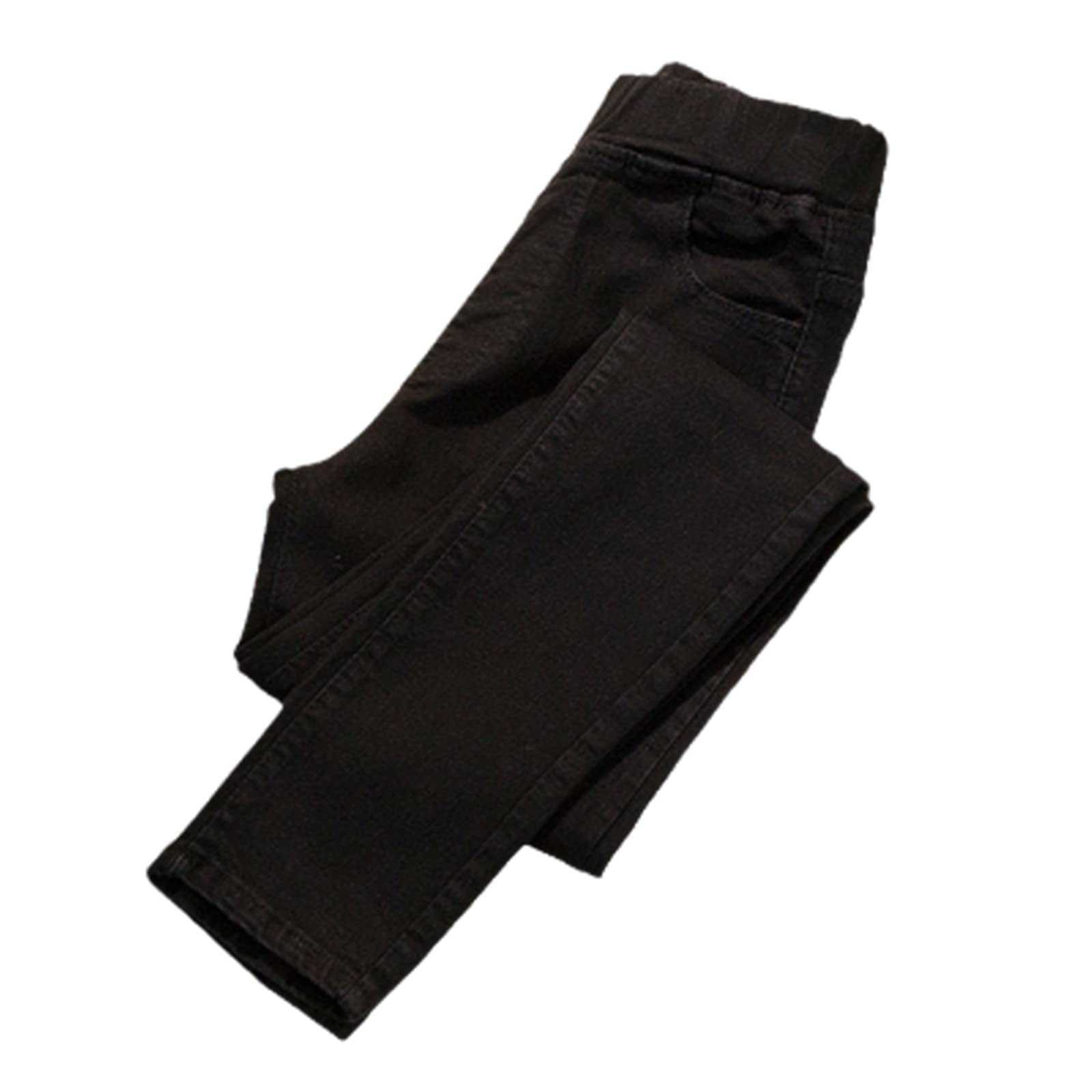 UIOKLMJH Women's Stretch Denim Pants - Black Slim Fit High Waist Jeans for Spring & Summer | Comfortable Elastic Waist Pencil Pants for Casual Wear & Office Outfits | Plus Size Available