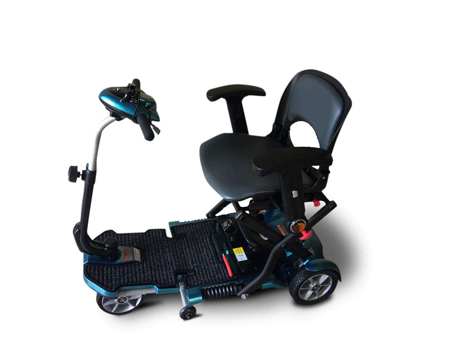 EV Rider Transport Folding Mobility Scooter with Armrests - Upgraded 12V 15Ah Long Range Battery | 3 Color Options (Blue) | Ideal for Seniors, Travel & Outdoor Mobility Assistance