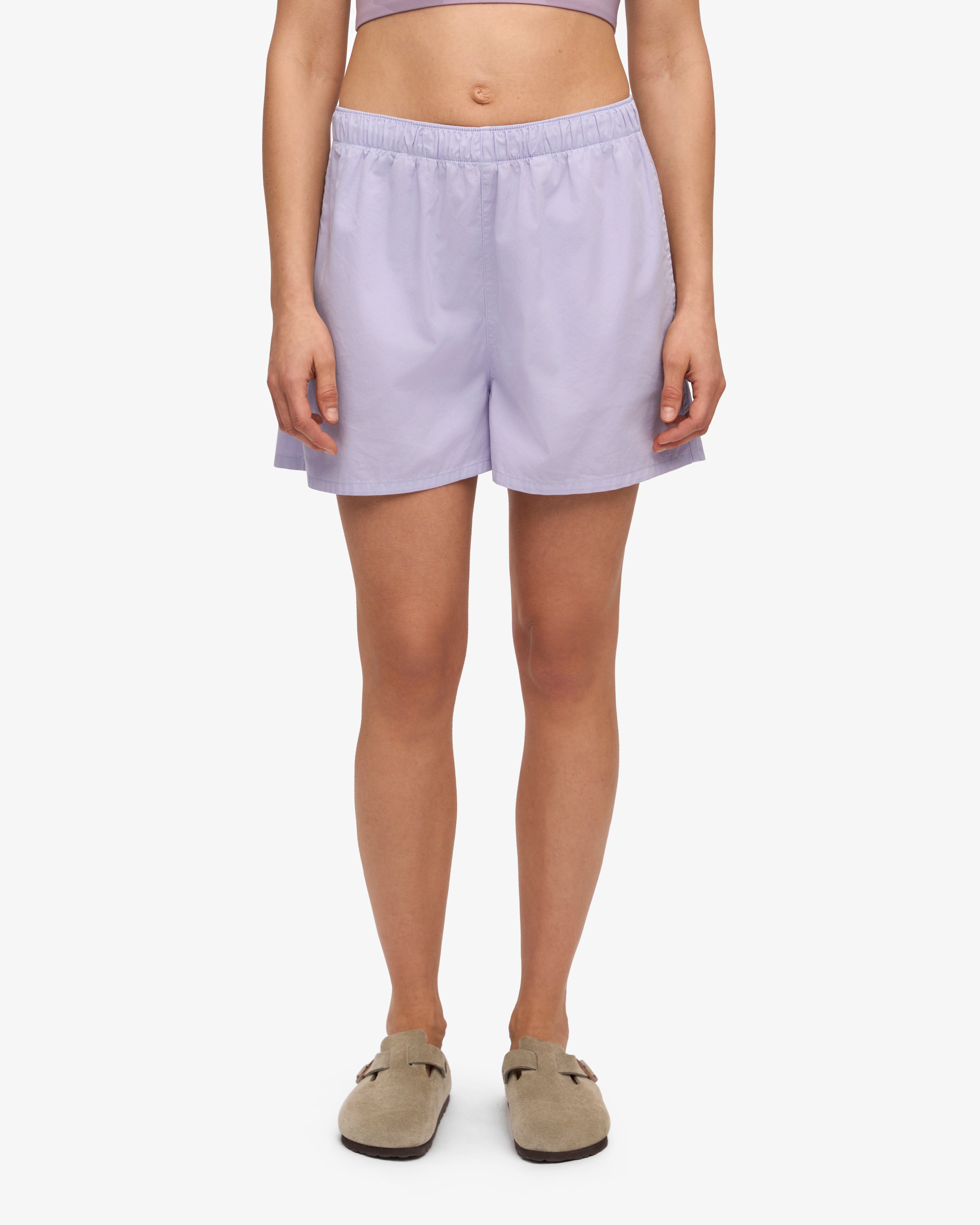 Organic Cotton Women's Twill Shorts - Soft Lavender Color | Comfortable Casual Wear for Summer, Travel & Lounge